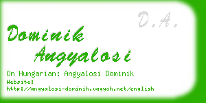 dominik angyalosi business card